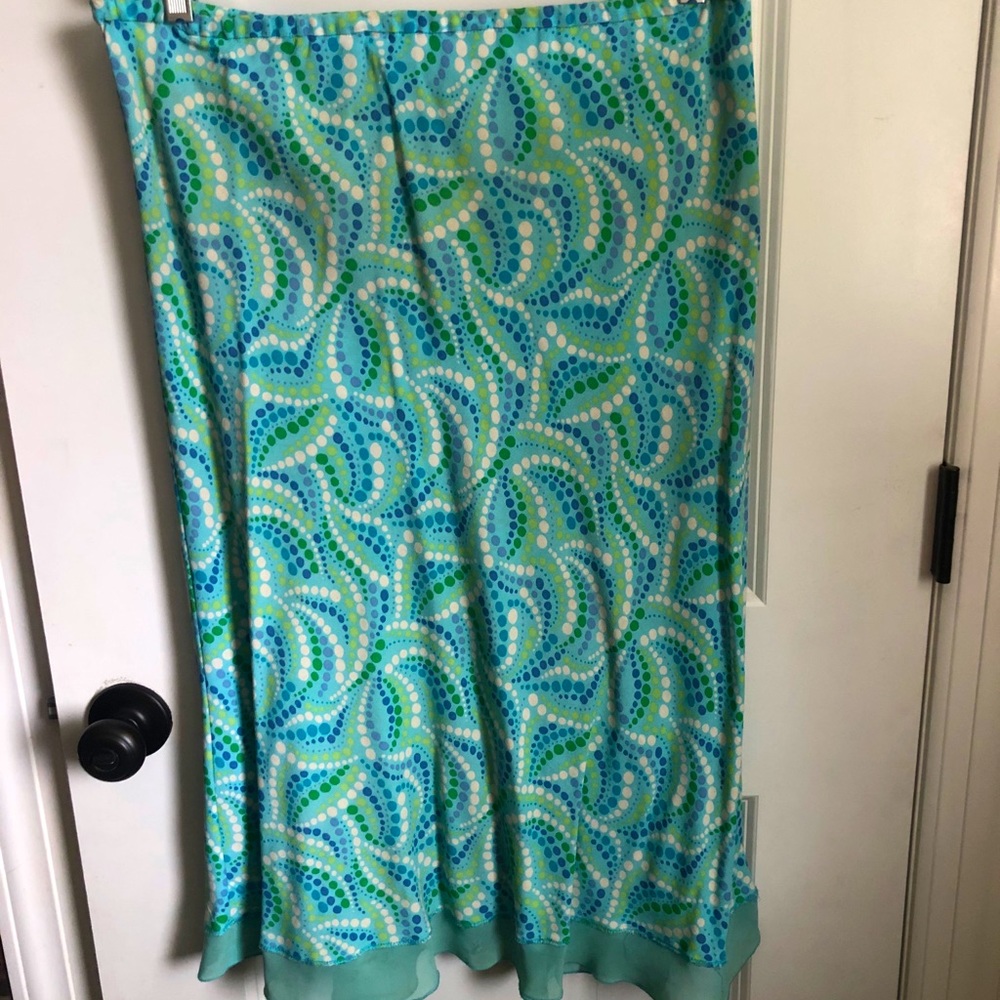 Polka dot spring summer skirt with lace bottom